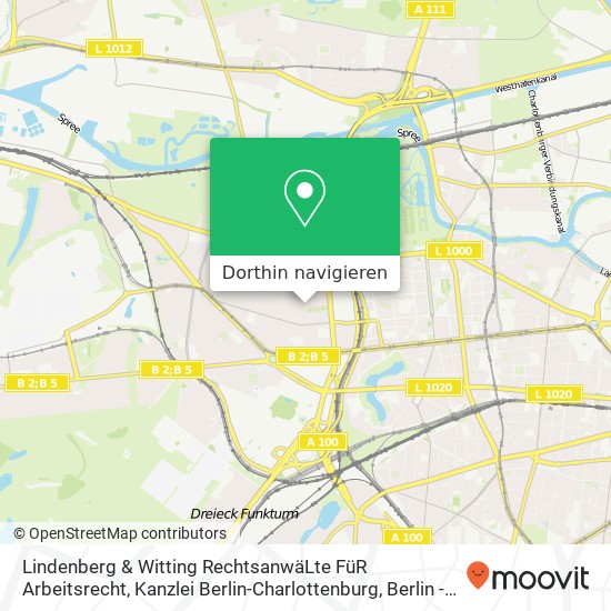 Lindenberg & Witting RechtsanwäLte FüR Arbeitsrecht, Kanzlei Berlin-Charlottenburg, Soorstraße 14 Karte