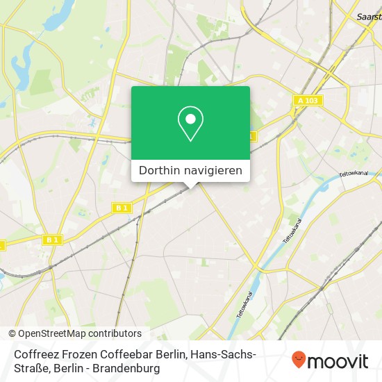 Coffreez Frozen Coffeebar Berlin, Hans-Sachs-Straße Karte