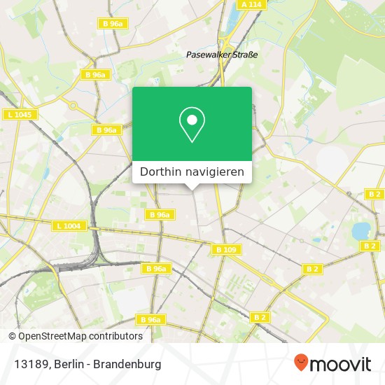 13189, 13189 Berlin, Deutschland Karte