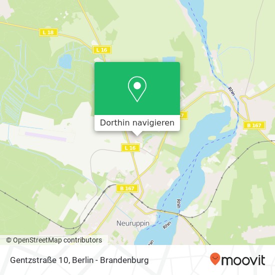 Gentzstraße 10, 16816 Neuruppin Karte
