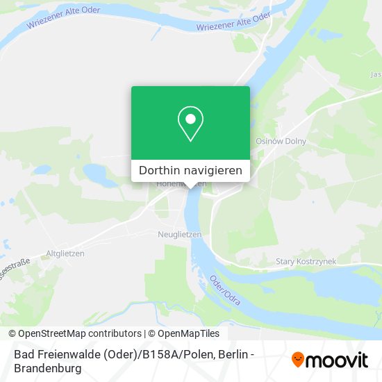 Bad Freienwalde (Oder) / B158A / Polen Karte