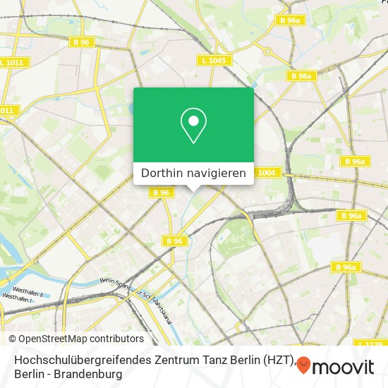 Hochschulübergreifendes Zentrum Tanz Berlin (HZT), Uferstraße 23 Karte