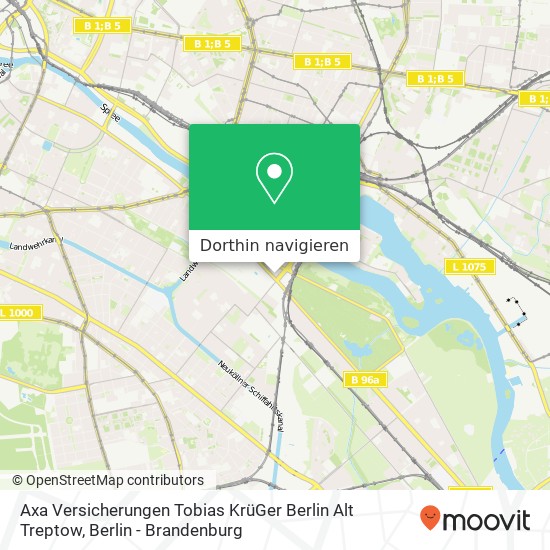 Axa Versicherungen Tobias KrüGer Berlin Alt Treptow, Am Treptower Park 75 Karte