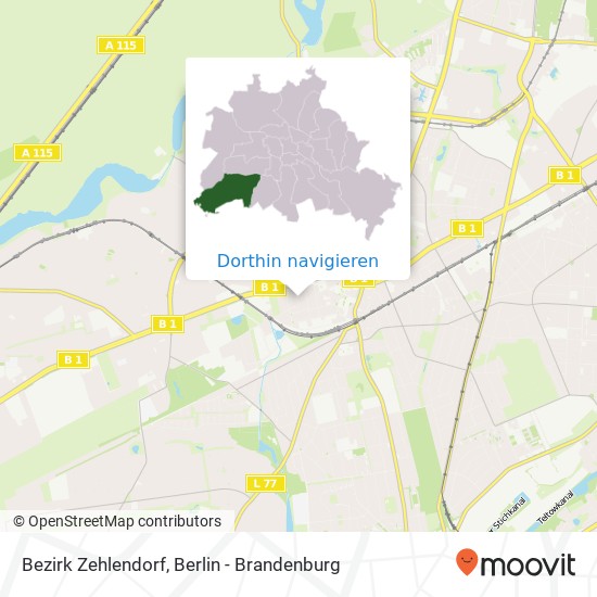 Bezirk Zehlendorf Karte