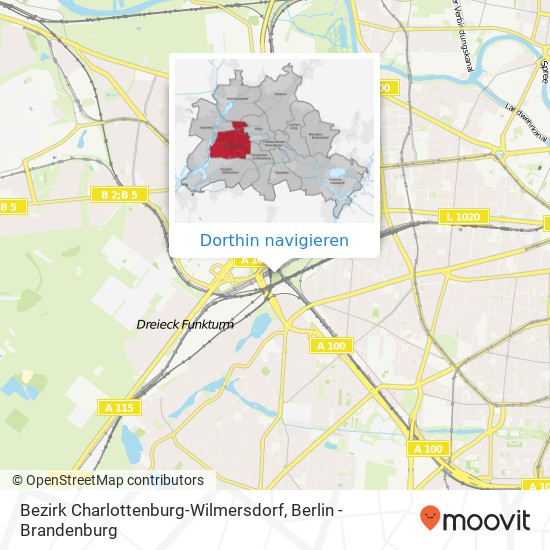 Bezirk Charlottenburg-Wilmersdorf Karte