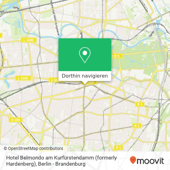 Hotel Belmondo am Kurfürstendamm (formerly Hardenberg) Karte