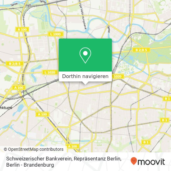 Schweizerischer Bankverein, Repräsentanz Berlin Karte