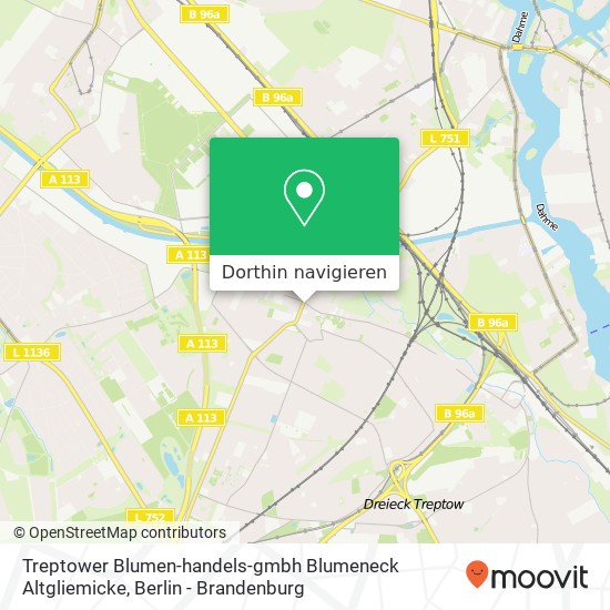 Treptower Blumen-handels-gmbh Blumeneck Altgliemicke Karte