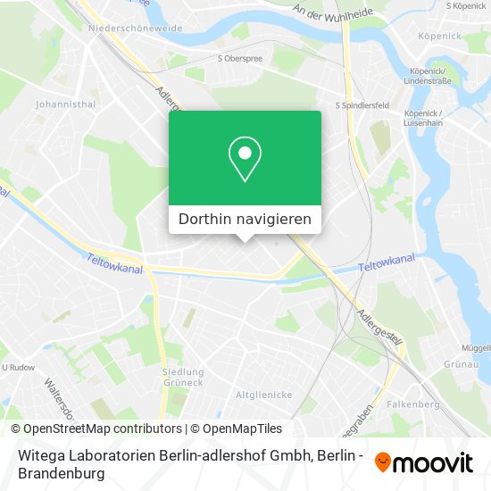 Witega Laboratorien Berlin-adlershof Gmbh Karte