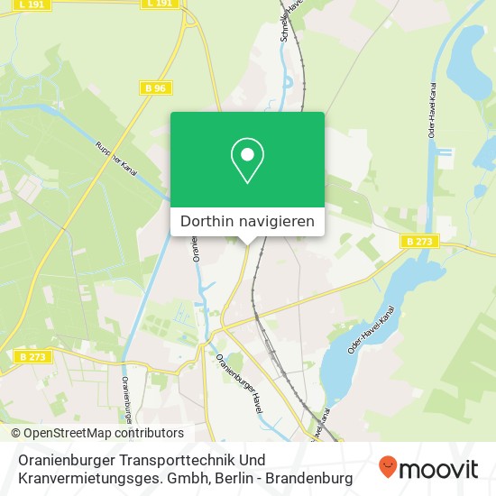 Oranienburger Transporttechnik Und Kranvermietungsges. Gmbh Karte