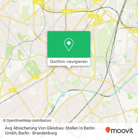 Avg Absicherung Von Gleisbau- Stellen In Berlin Gmbh Karte
