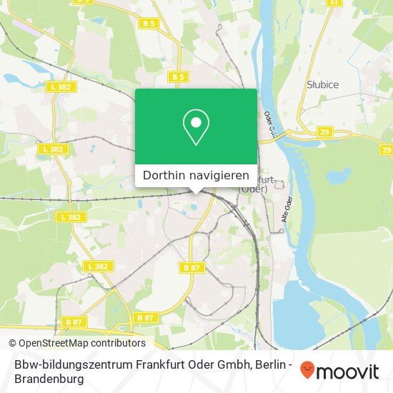 Bbw-bildungszentrum Frankfurt Oder Gmbh Karte