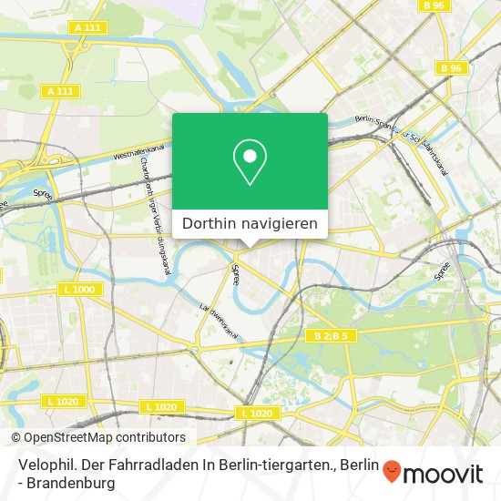 Velophil. Der Fahrradladen In Berlin-tiergarten. Karte