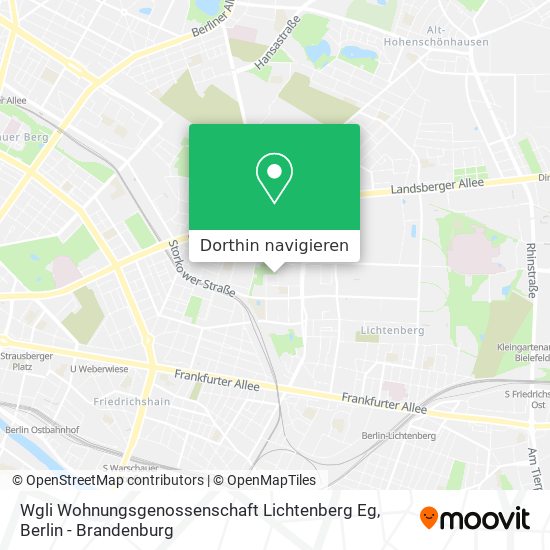 Wgli Wohnungsgenossenschaft Lichtenberg Eg Karte