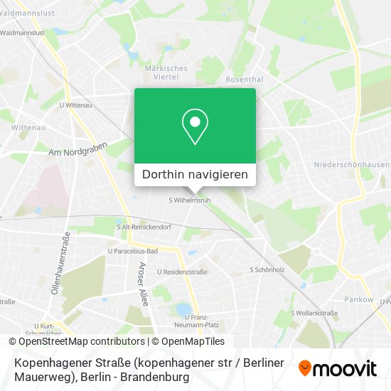 Kopenhagener Straße (kopenhagener str / Berliner Mauerweg) Karte