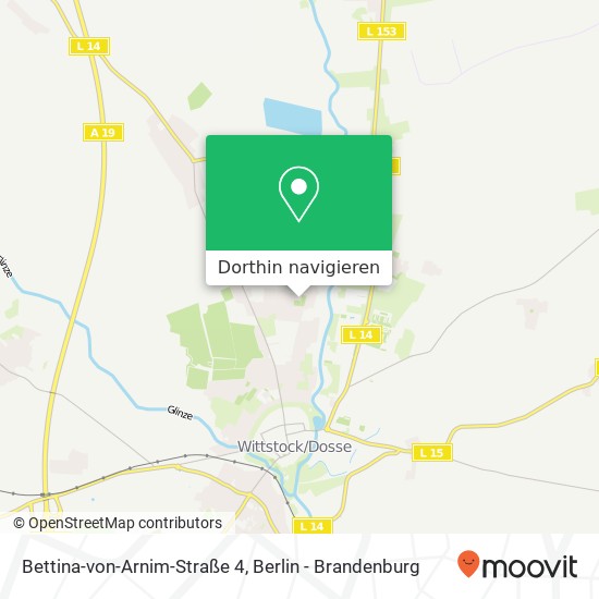 Bettina-von-Arnim-Straße 4, 16909 Wittstock / Dosse Karte