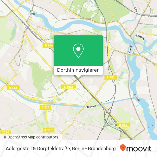 Adlergestell & Dörpfeldstraße, Adlergestell & Dörpfeldstraße, 12489 Berlin, Deutschland Karte