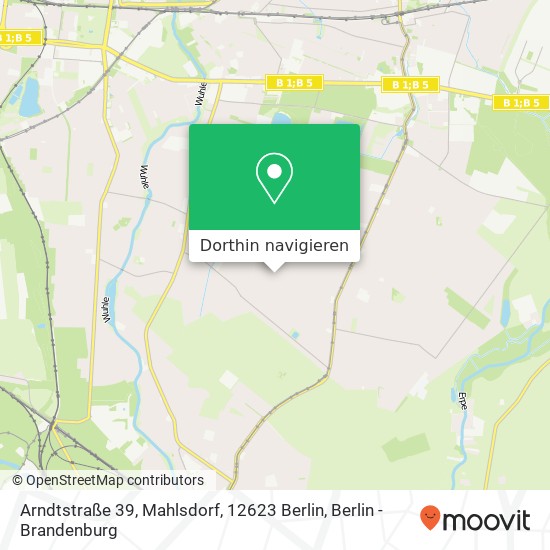 Arndtstraße 39, Mahlsdorf, 12623 Berlin Karte