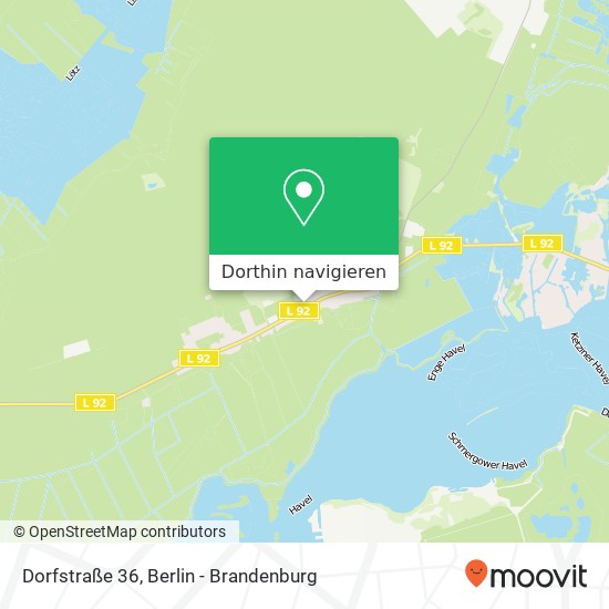 Dorfstraße 36, Zachow, 14669 Ketzin / Havel Karte
