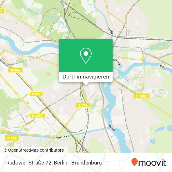 Rudower Straße 72, Köpenick, 12557 Berlin Karte