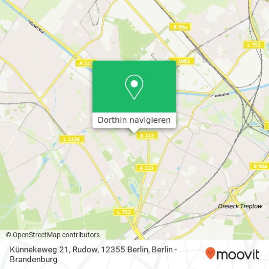 Künnekeweg 21, Rudow, 12355 Berlin Karte