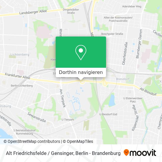 Alt Friedrichsfelde / Gensinger Karte