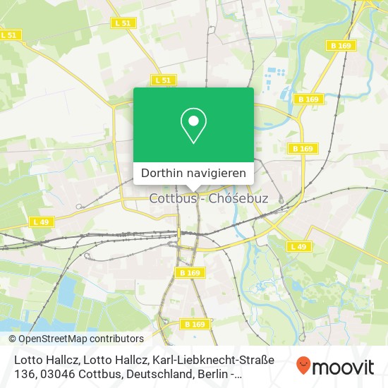 Lotto Hallcz, Lotto Hallcz, Karl-Liebknecht-Straße 136, 03046 Cottbus, Deutschland Karte