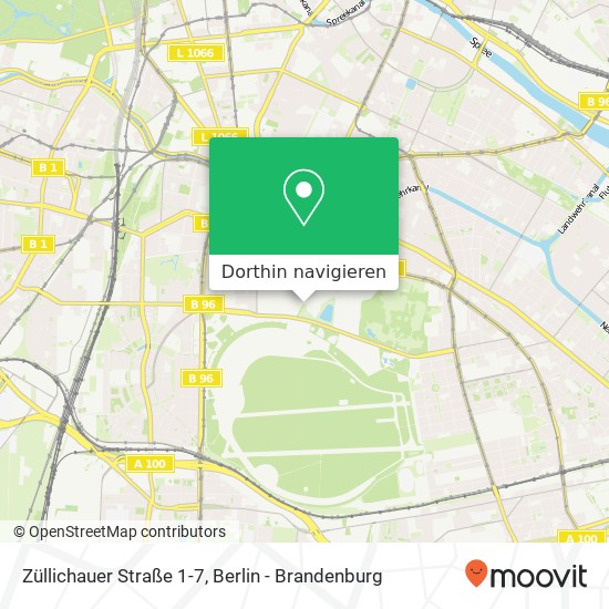 Züllichauer Straße 1-7, Züllichauer Str. 1-7, 10965 Berlin, Deutschland Karte