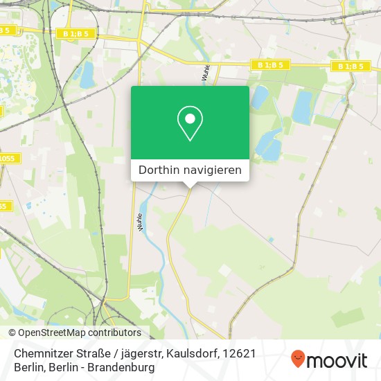 Chemnitzer Straße / jägerstr, Kaulsdorf, 12621 Berlin Karte