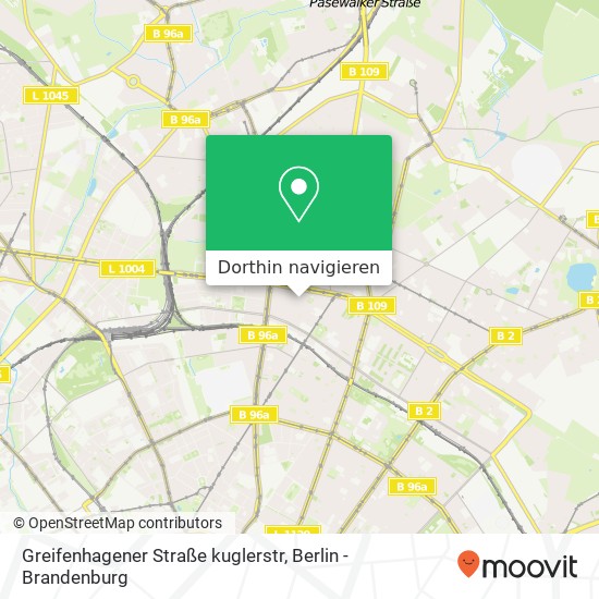 Greifenhagener Straße kuglerstr, Prenzlauer Berg, 10439 Berlin Karte