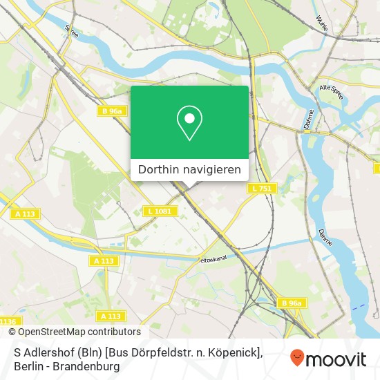 S Adlershof (Bln) [Bus Dörpfeldstr. n. Köpenick], S Adlershof (Bln) [Bus Dörpfeldstr. n. Köpenick], 12489 Berlin, Deutschland Karte