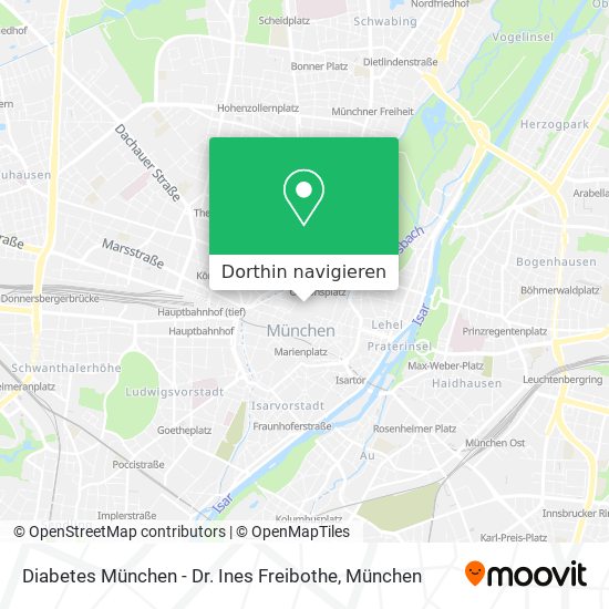 Diabetes München - Dr. Ines Freibothe Karte