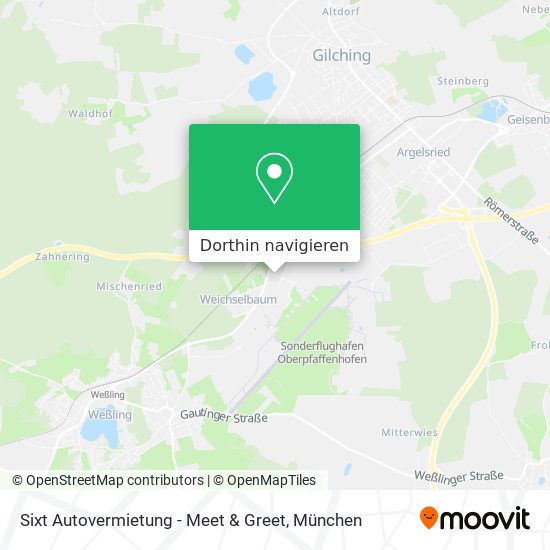 Sixt Autovermietung - Meet & Greet Karte