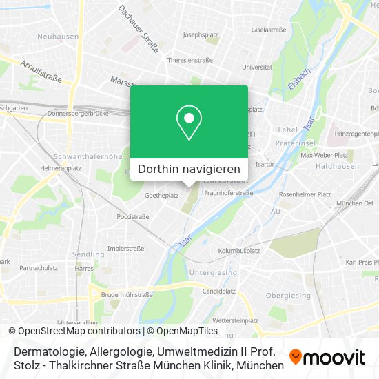 Dermatologie, Allergologie, Umweltmedizin II Prof. Stolz - Thalkirchner Straße München Klinik Karte
