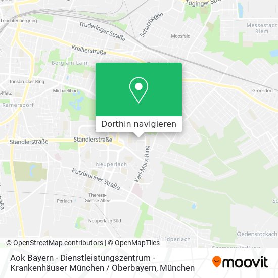 Aok Bayern - Dienstleistungszentrum - Krankenhäuser München / Oberbayern Karte