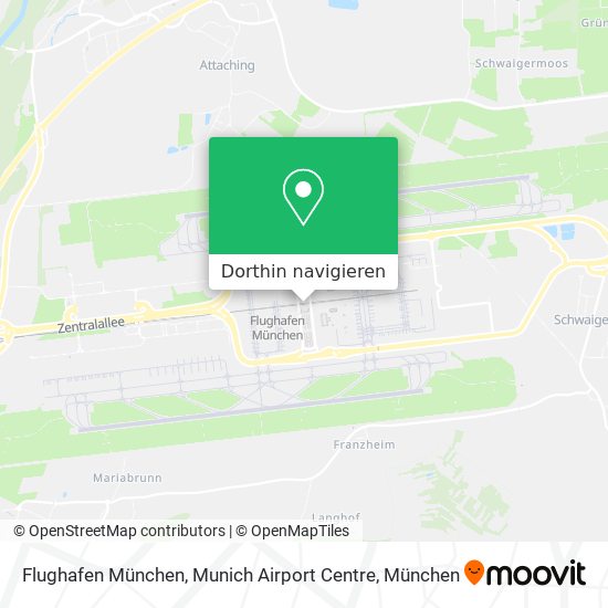 Flughafen München, Munich Airport Centre Karte