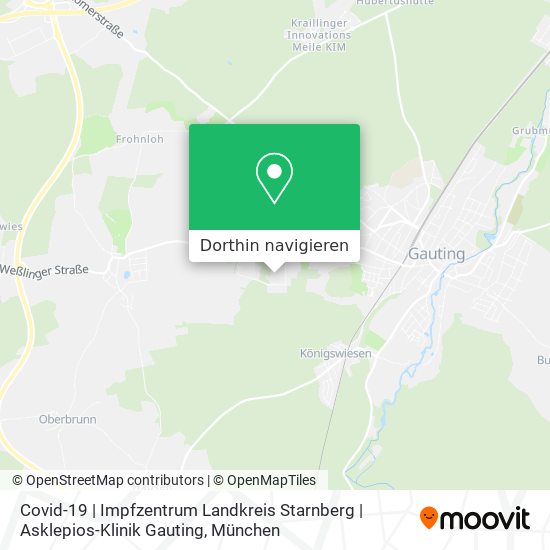Covid-19 | Impfzentrum Landkreis Starnberg | Asklepios-Klinik Gauting Karte