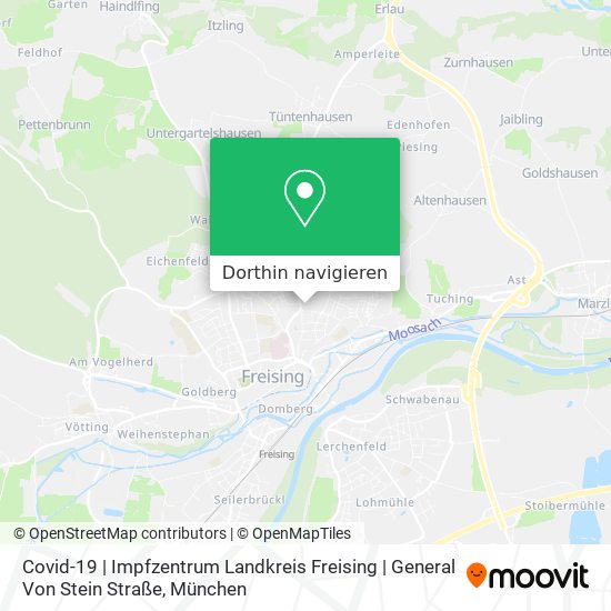 Covid-19 | Impfzentrum Landkreis Freising | General Von Stein Straße Karte