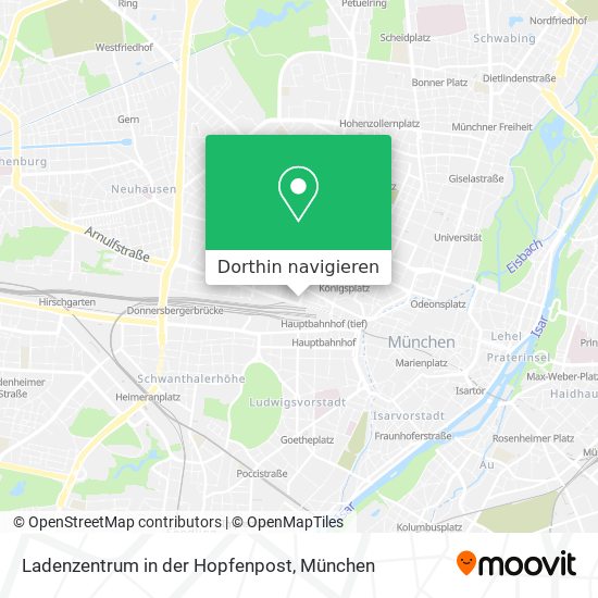 Ladenzentrum in der Hopfenpost Karte