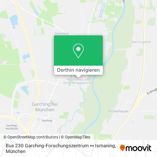 Bus 230 Garching-Forschungszentrum ↔ Ismaning Karte