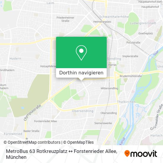 MetroBus 63 Rotkreuzplatz ↔ Forstenrieder Allee Karte