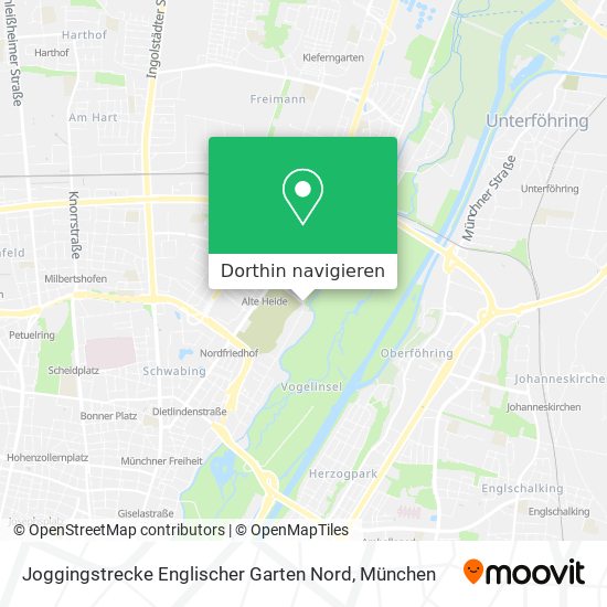 Joggingstrecke Englischer Garten Nord Karte