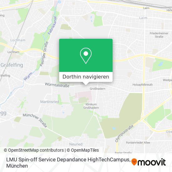 LMU Spin-off Service Depandance HighTechCampus Karte