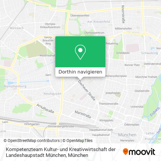 Kompetenzteam Kultur- und Kreativwirtschaft der Landeshaupstadt München Karte