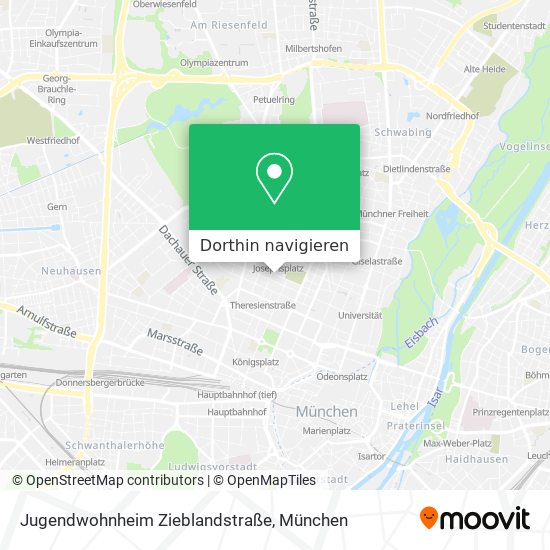 Jugendwohnheim Zieblandstraße Karte