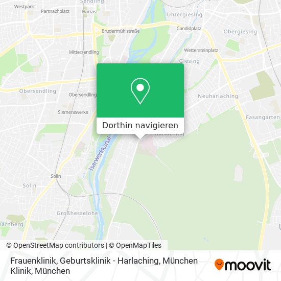 Frauenklinik, Geburtsklinik - Harlaching, München Klinik Karte