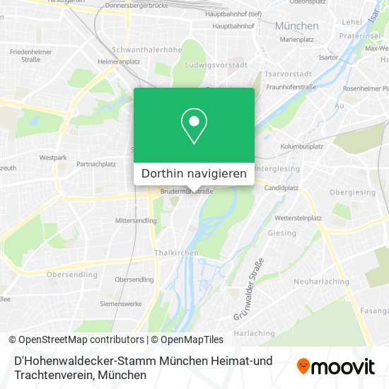D'Hohenwaldecker-Stamm München Heimat-und Trachtenverein Karte