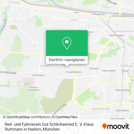 Reit- und Fahrverein Gut Schlickenried E. V. Klaus Ruttmann in Hadern Karte