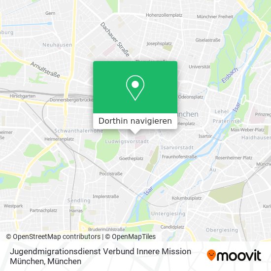 Jugendmigrationsdienst Verbund Innere Mission München Karte