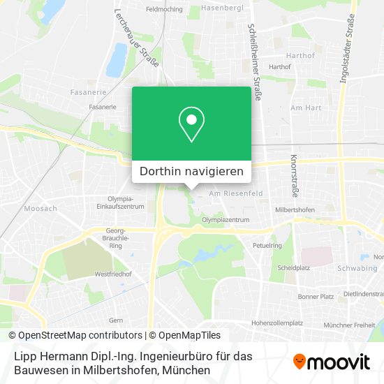 Lipp Hermann Dipl.-Ing. Ingenieurbüro für das Bauwesen in Milbertshofen Karte